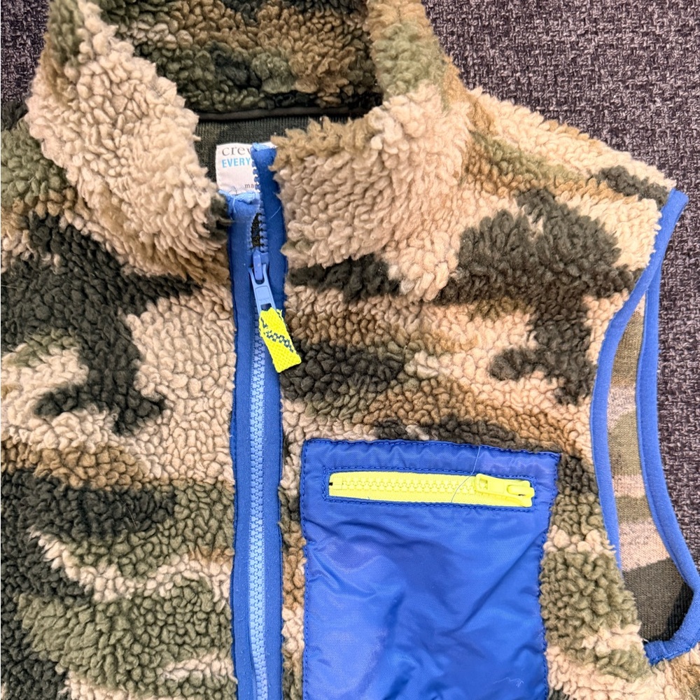 Crewcuts Camouflage Sherpa Vest with Blue Zipper - Picture 2 of 7